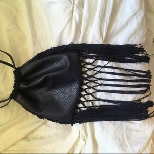 Fringe vegan leather free people bag